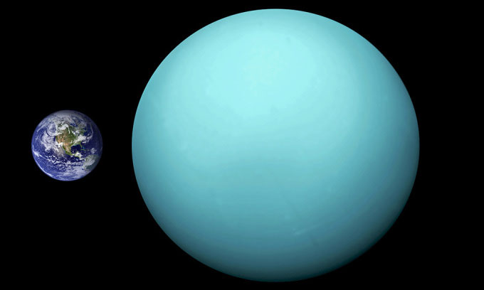 Trái đất (trái) và sao Thiên Vương (phải) có thể là những hành tinh trẻ nhất.