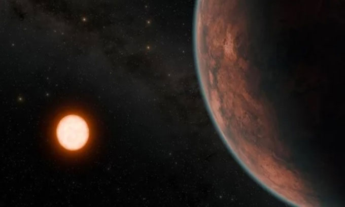 Mô phỏng bề mặt của ngoại hành tinh Gliese 12 b.